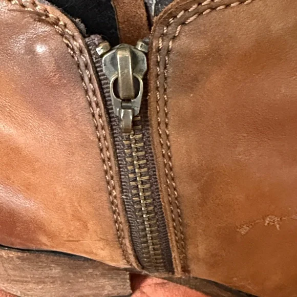 Liberty Black double zipper brown booties size 9.5 distressed cowboy boots - Picture 9 of 10